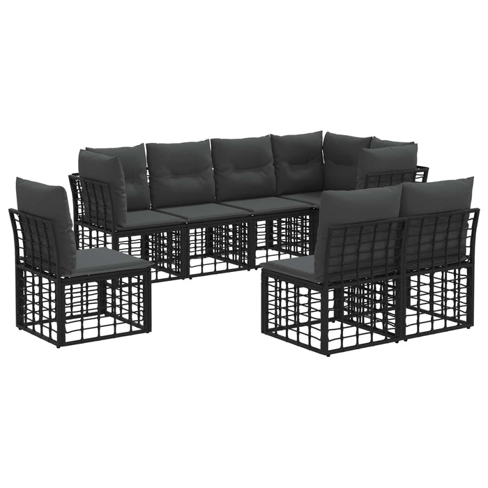 Set de canapele de exterior Negru Poliester - WALTI WALTI