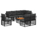 Set de canapele de exterior 9 pcs Negru și Gri închis Poliester - WALTI WALTI