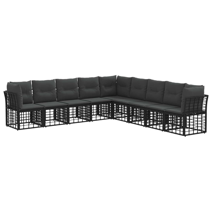 Set de canapele de exterior Negru Poliester - WALTI WALTI