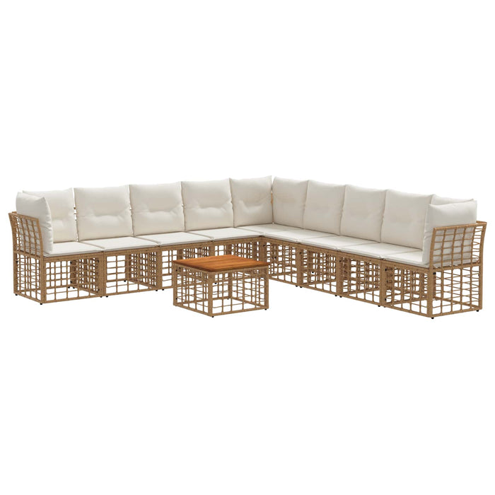 Set de canapele de exterior 10 pcs Alb Natural și Crem - WALTI WALTI