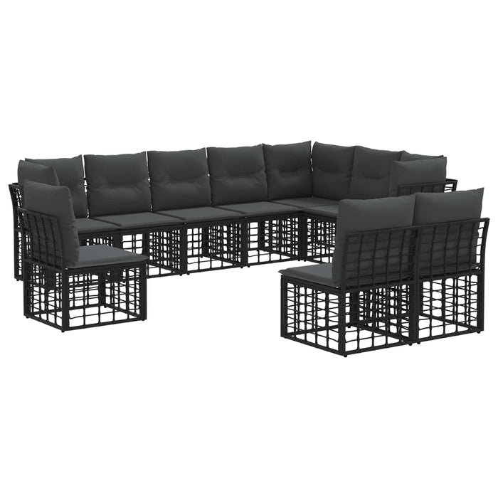 Set de canapele de exterior Negru Poliester - WALTI WALTI