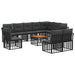 Set de canapele de exterior 11 pcs Negru și Gri închis - WALTI WALTI