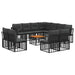 Set de canapele de exterior 12 pcs Negru și Gri închis - WALTI WALTI