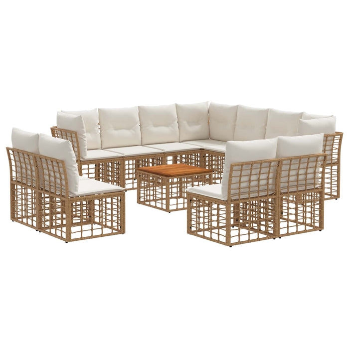 Set de canapele de exterior 12 pcs Alb Natural și Crem - WALTI WALTI
