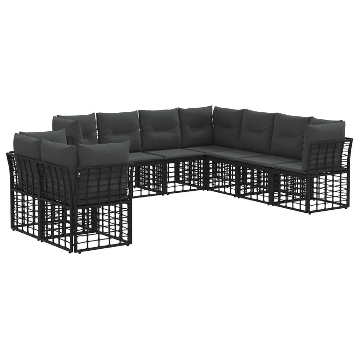 Set de canapele de exterior Negru Poliester - WALTI WALTI