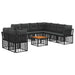 Set de canapele de exterior 10 pcs Negru și Gri închis - WALTI WALTI
