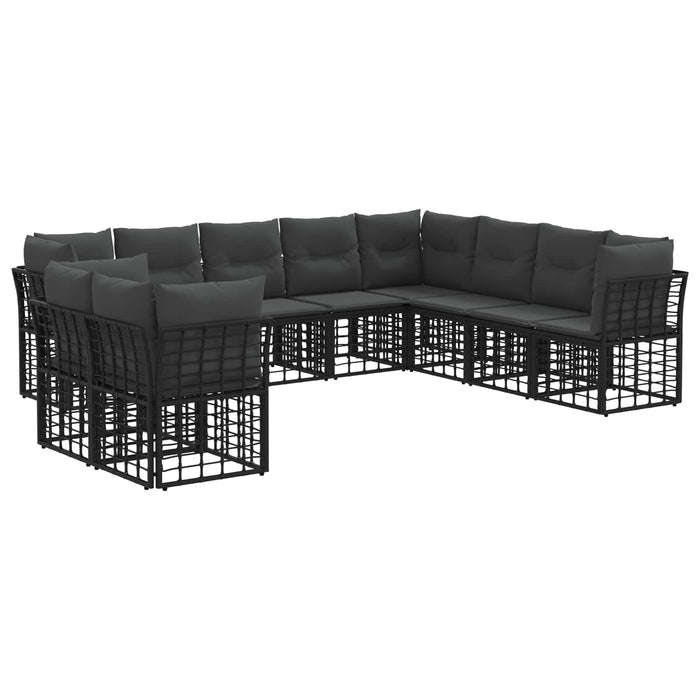 Set de canapele de exterior Negru Poliester - WALTI WALTI