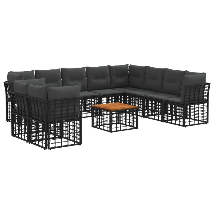 Set de canapele de exterior 11 pcs Negru și Gri închis - WALTI WALTI