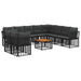 Set de canapele de exterior 11 pcs Negru și Gri închis - WALTI WALTI