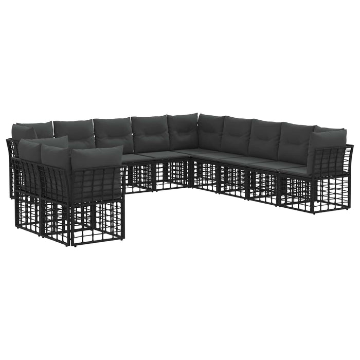 Set de canapele de exterior Negru Poliester - WALTI WALTI