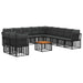 Set de canapele de exterior 12 pcs Negru și Gri închis - WALTI WALTI