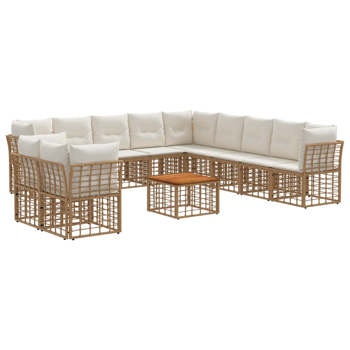 Set de canapele de exterior 12 pcs Alb Natural și Crem - WALTI WALTI