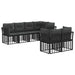 Set de canapele de exterior cu pernă 7 pcs Negru Poliester - WALTI WALTI