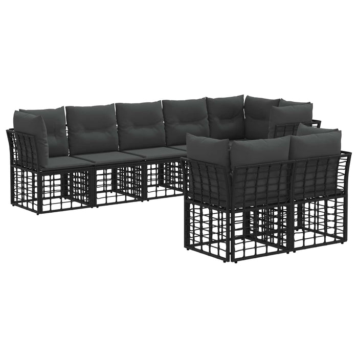 Set de canapele de exterior Negru Poliester - WALTI WALTI