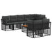 Set de canapele de exterior 9 pcs Negru și Gri închis Poliester - WALTI WALTI