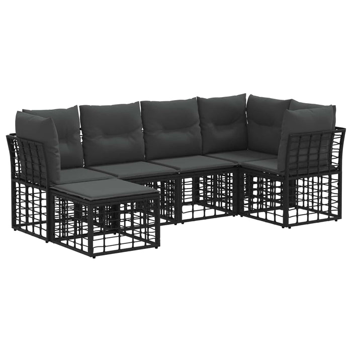 Set de canapele de exterior Negru Poliester - WALTI WALTI