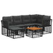 Set de canapele de exterior 7 pcs Negru și Gri închis Poliester - WALTI WALTI