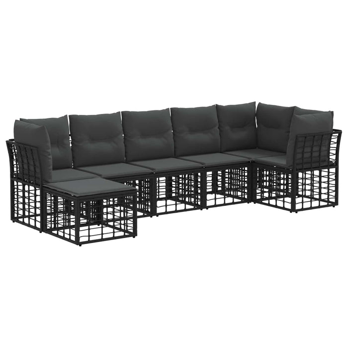 Set de canapele de exterior Negru Poliester - WALTI WALTI