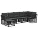 Set de canapele de exterior Negru Poliester - WALTI WALTI