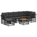 Set de canapele de exterior 8 pcs Negru și Gri închis Poliester - WALTI WALTI