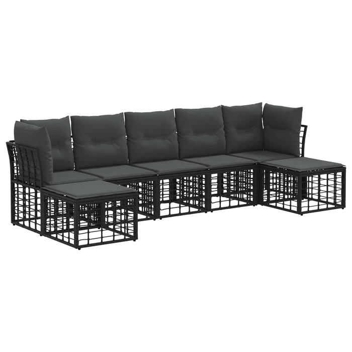 Set de canapele de exterior Negru Poliester - WALTI WALTI
