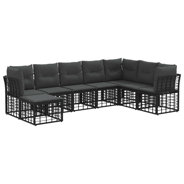 Set de canapele de exterior Negru Poliester - WALTI WALTI