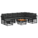 Set de canapele de exterior 9 pcs Negru și Gri închis Poliester - WALTI WALTI