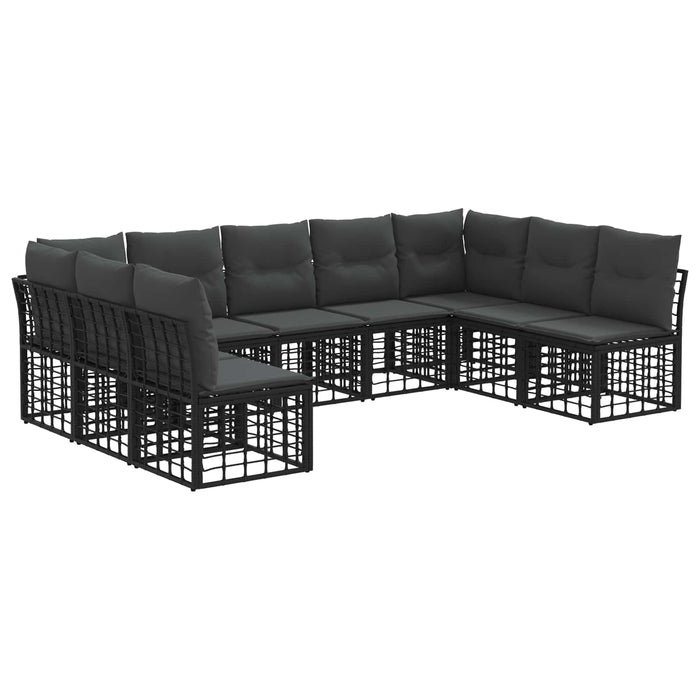 Set de canapele de exterior Negru Poliester - WALTI WALTI