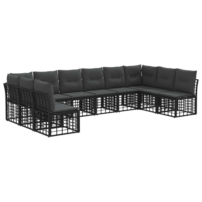 Set de canapele de exterior Negru Poliester - WALTI WALTI