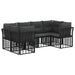 Set de canapele de exterior cu pernă 6 pcs Negru Poliester - WALTI WALTI