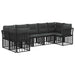 Set de canapele de exterior 7 pcs Negru și Gri închis Poliester - WALTI WALTI