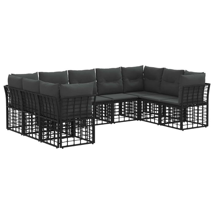 Set de canapele de exterior Negru și Gri închis Poliester - WALTI WALTI