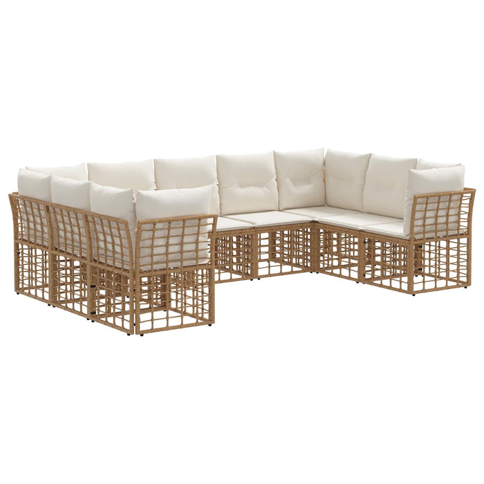 Set de canapele de exterior Alb Natural și Crem Poliester - WALTI WALTI