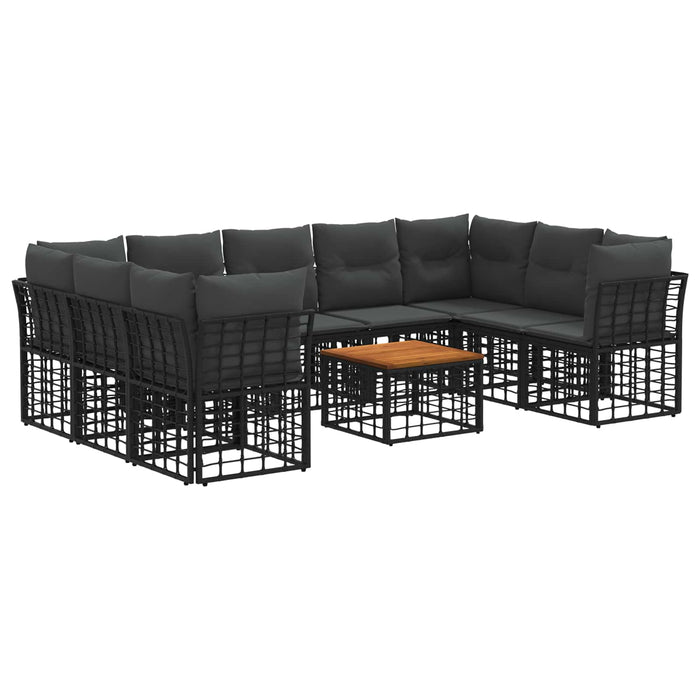 Set de canapele de exterior 10 pcs Negru și Gri închis - WALTI WALTI