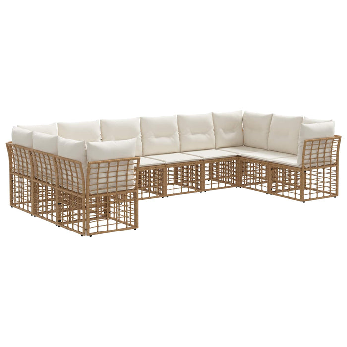 Set de canapele de exterior Alb Natural și Crem Poliester - WALTI WALTI