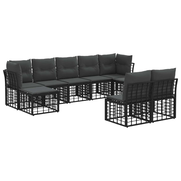Set de canapele de exterior Negru și Gri închis Poliester - WALTI WALTI