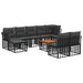 Set de canapele de exterior 10 pcs Negru și Gri închis - WALTI WALTI
