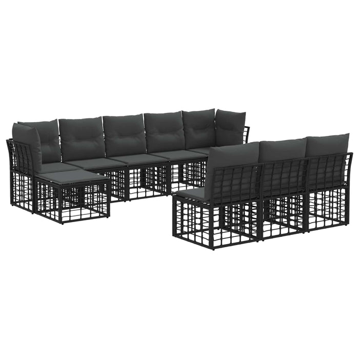 Set de canapele de exterior Negru și Gri închis Poliester - WALTI WALTI