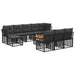 Set de canapele de exterior 11 pcs Negru și Gri închis - WALTI WALTI
