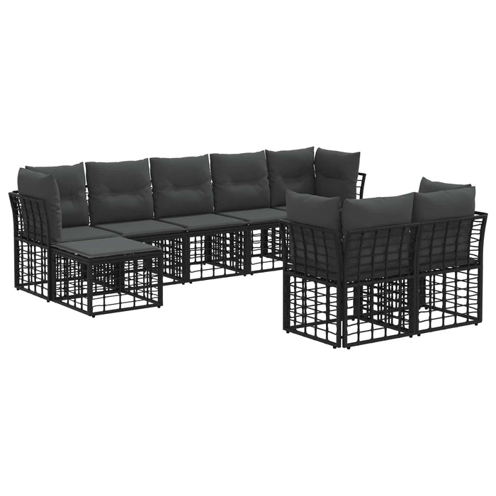 Set de canapele de exterior Negru și Gri închis Poliester - WALTI WALTI