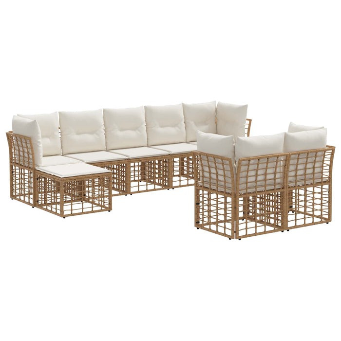Set de canapele de exterior Alb Natural și Crem Poliester - WALTI WALTI