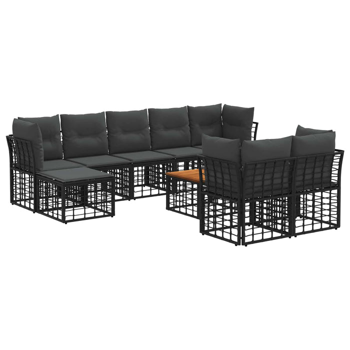 Set de canapele de exterior 10 pcs Negru și Gri închis - WALTI WALTI