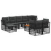 Set de canapele de exterior 10 pcs Negru și Gri închis - WALTI WALTI