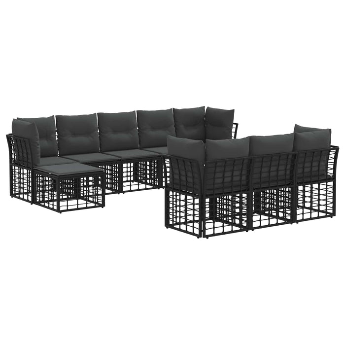 Set de canapele de exterior Negru și Gri închis Poliester - WALTI WALTI