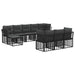 Set de canapele de exterior Negru și Gri închis Poliester - WALTI WALTI