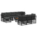 Set de canapele de exterior 11 pcs Negru și Gri închis - WALTI WALTI