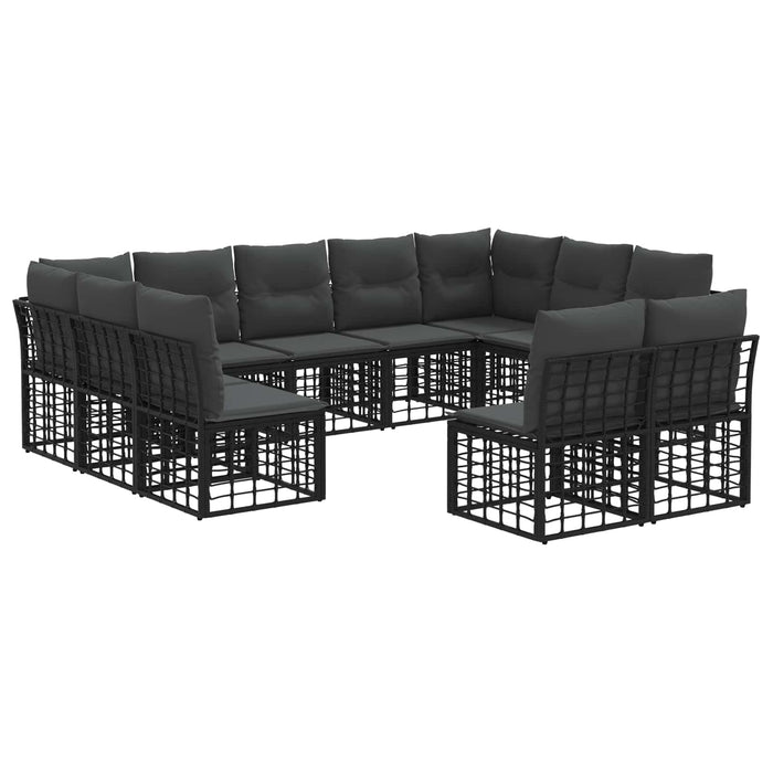 Set de canapele de exterior Negru și Gri închis Poliester - WALTI WALTI