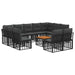 Set de canapele de exterior 12 pcs Negru și Gri închis - WALTI WALTI