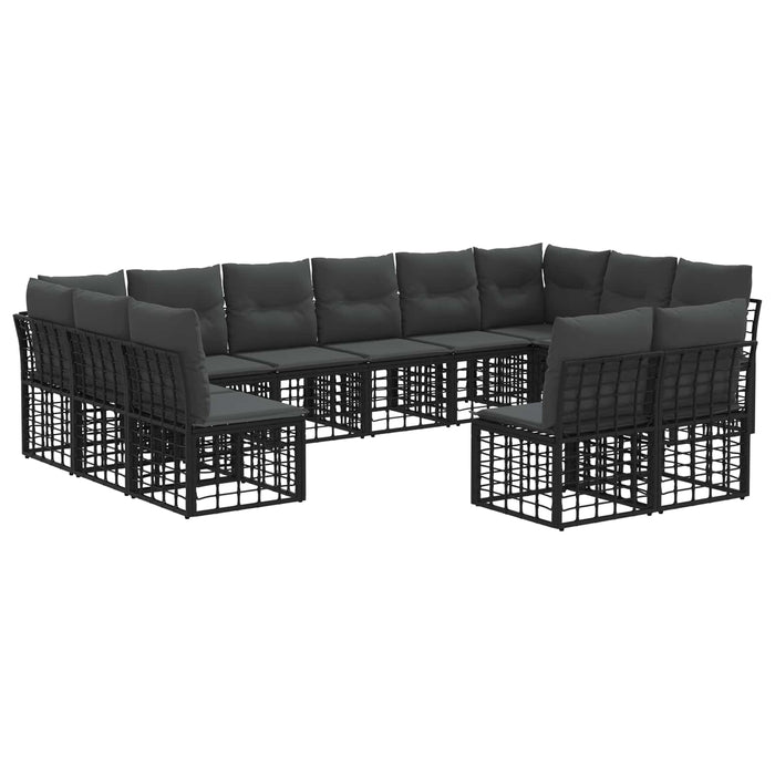 Set de canapele de exterior Negru și Gri închis Poliester - WALTI WALTI