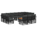 Set de canapele de exterior 14 pcs Negru și Gri închis - WALTI WALTI